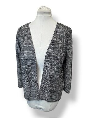 212 New York Women's Open-Front Knit Cardigan Blazer Marled Gray PL